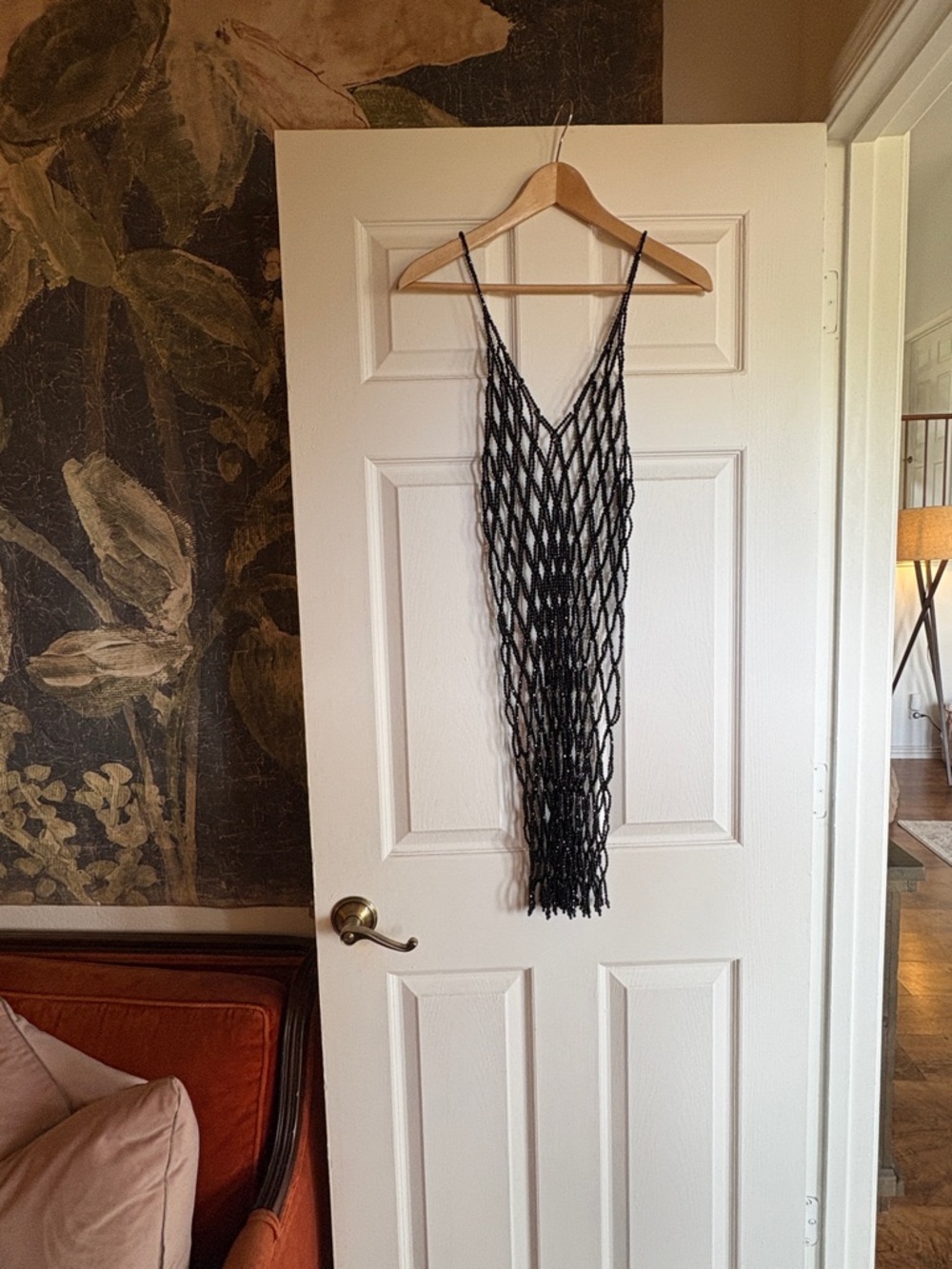 Black Beaded Net Swim Cover-Up - Picture 5 of 7